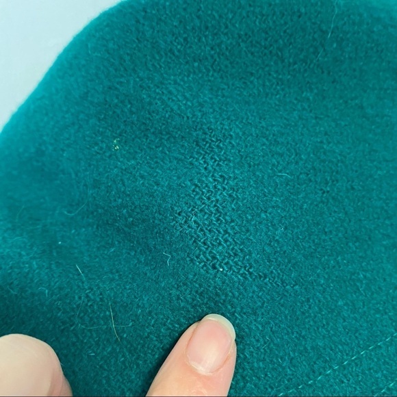 Vintage Wool Coat Emerald Green Jacket Shawl Collar Avantgarde Womens Medium - Picture 12 of 12